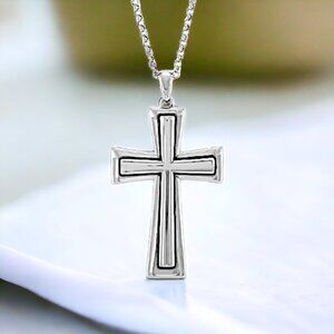 GIANI BERNINI Polished Silver Cross Necklace